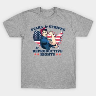 Stars and Stripes and Reproductive Rights // Patriotic American Rosie the Riveter Feminist T-Shirt